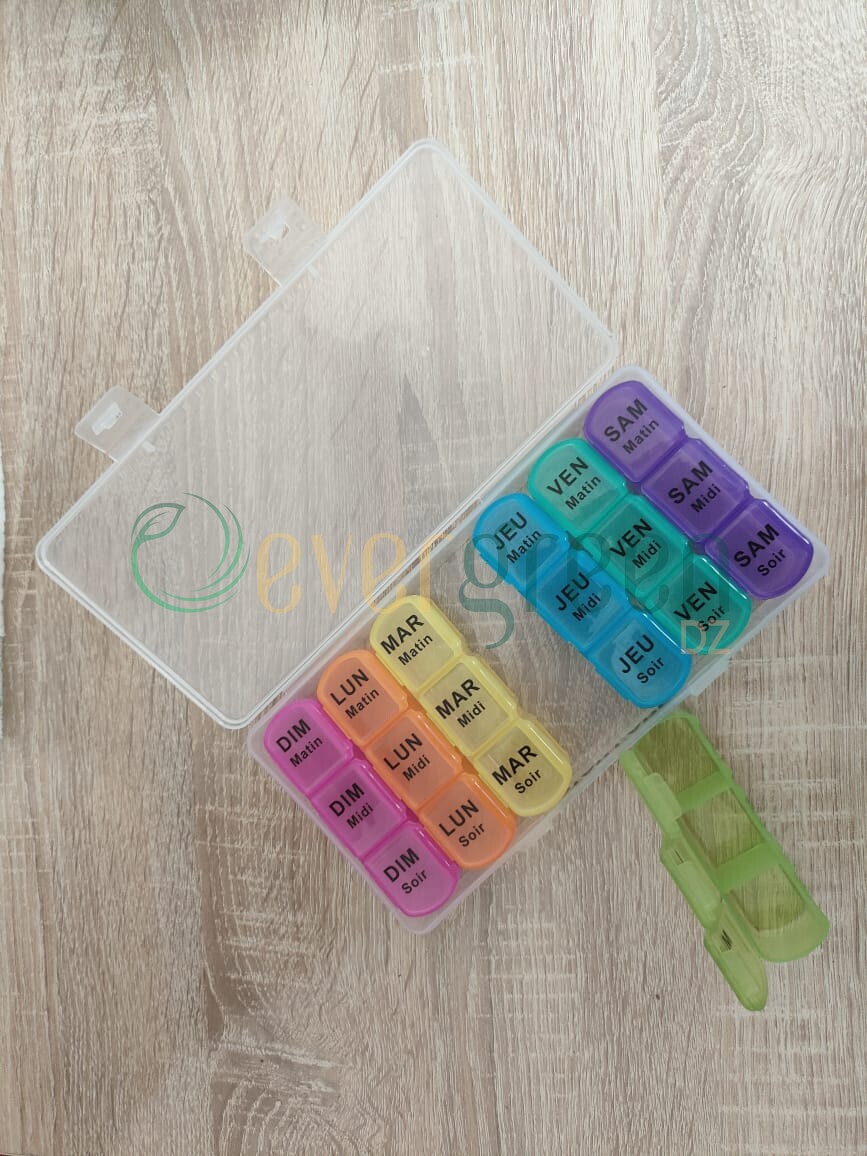Pilulier Hebdomadaire Distributeur de pilules Multicolore à 21 Compartiments Star care